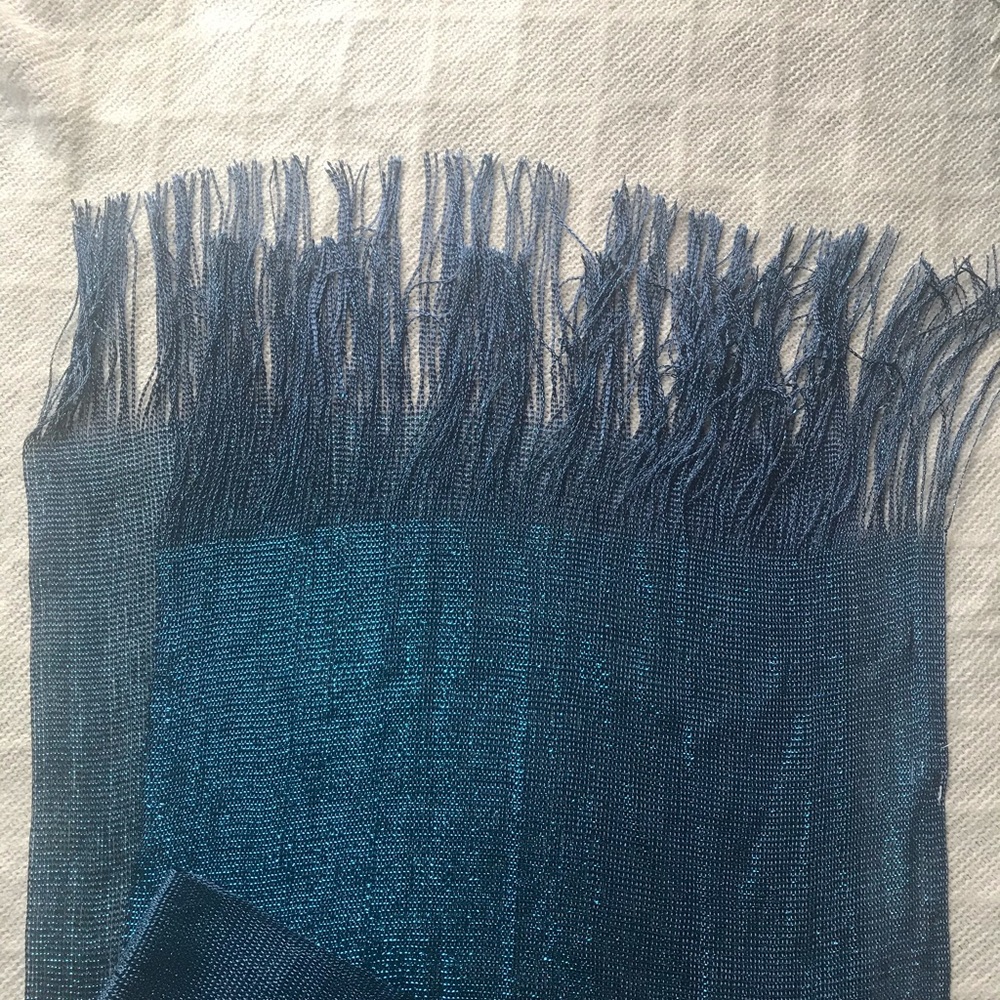 Dark Blue sheer knitted wrap scarf